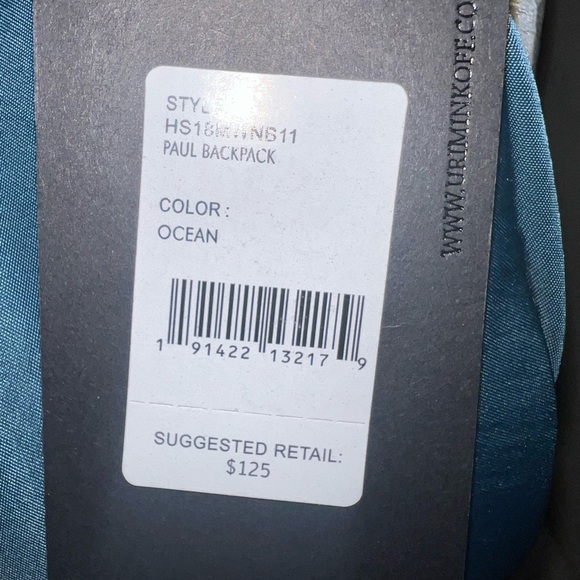 Uri Minkoff Ocean Blue and Black Backpack - Picture 5 of 5